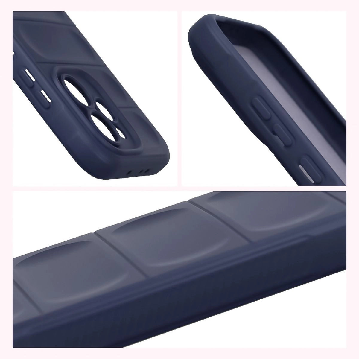Robuste Handyhülle + gehärtetem Glas für Oppo Reno 15 Pro, Bizon Tur Pack, Dunkelblau