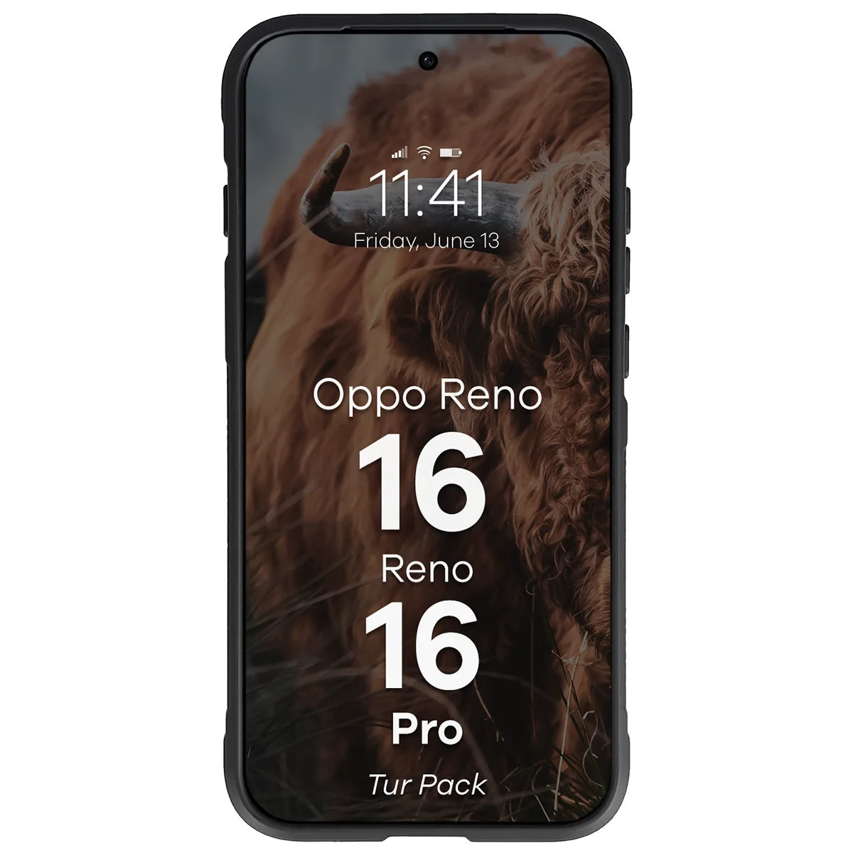 Robuste Handyhülle + gehärtetem Glas für Oppo Reno16 / Reno16 Pro 5G, Bizon Tur Pack, Schwarz (6/10)
