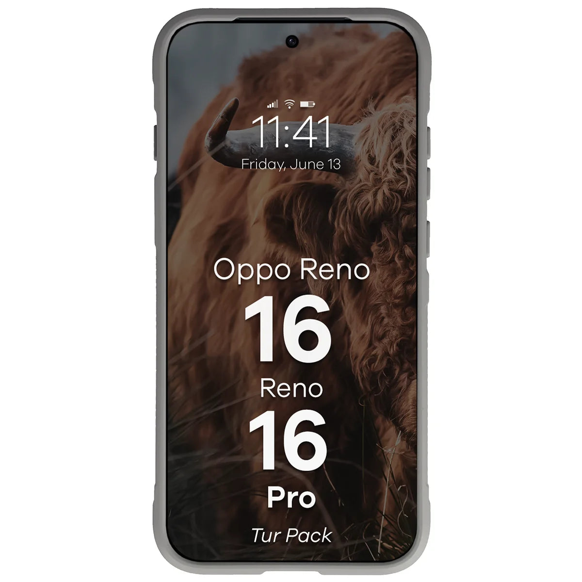 Robuste Handyhülle + gehärtetem Glas für Oppo Reno16 / Reno16 Pro 5G, Bizon Tur Pack, Hellgrau (6/10)