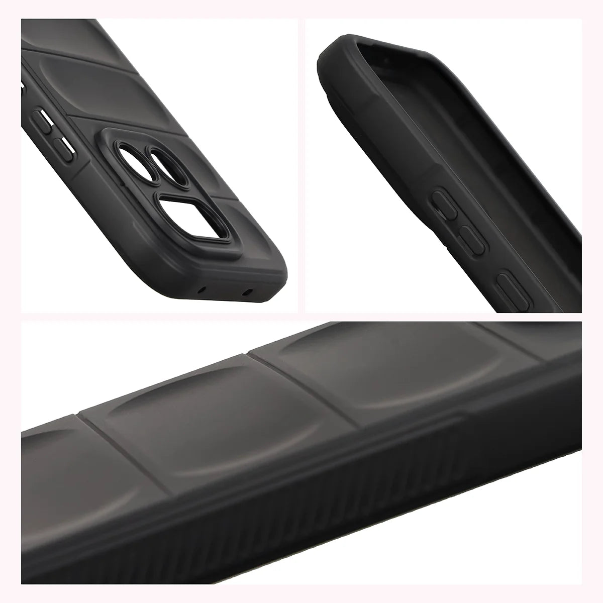 Robuste Handyhülle + gehärtetem Glas für Realme 16 Pro 5G, Bizon Tur Pack, Schwarz