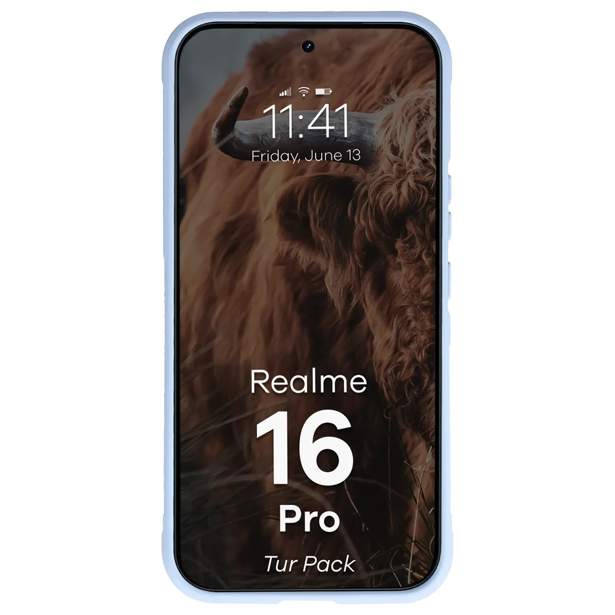 Robuste Handyhülle + gehärtetem Glas für Realme 16 Pro 5G, Bizon Tur Pack, Hellblau