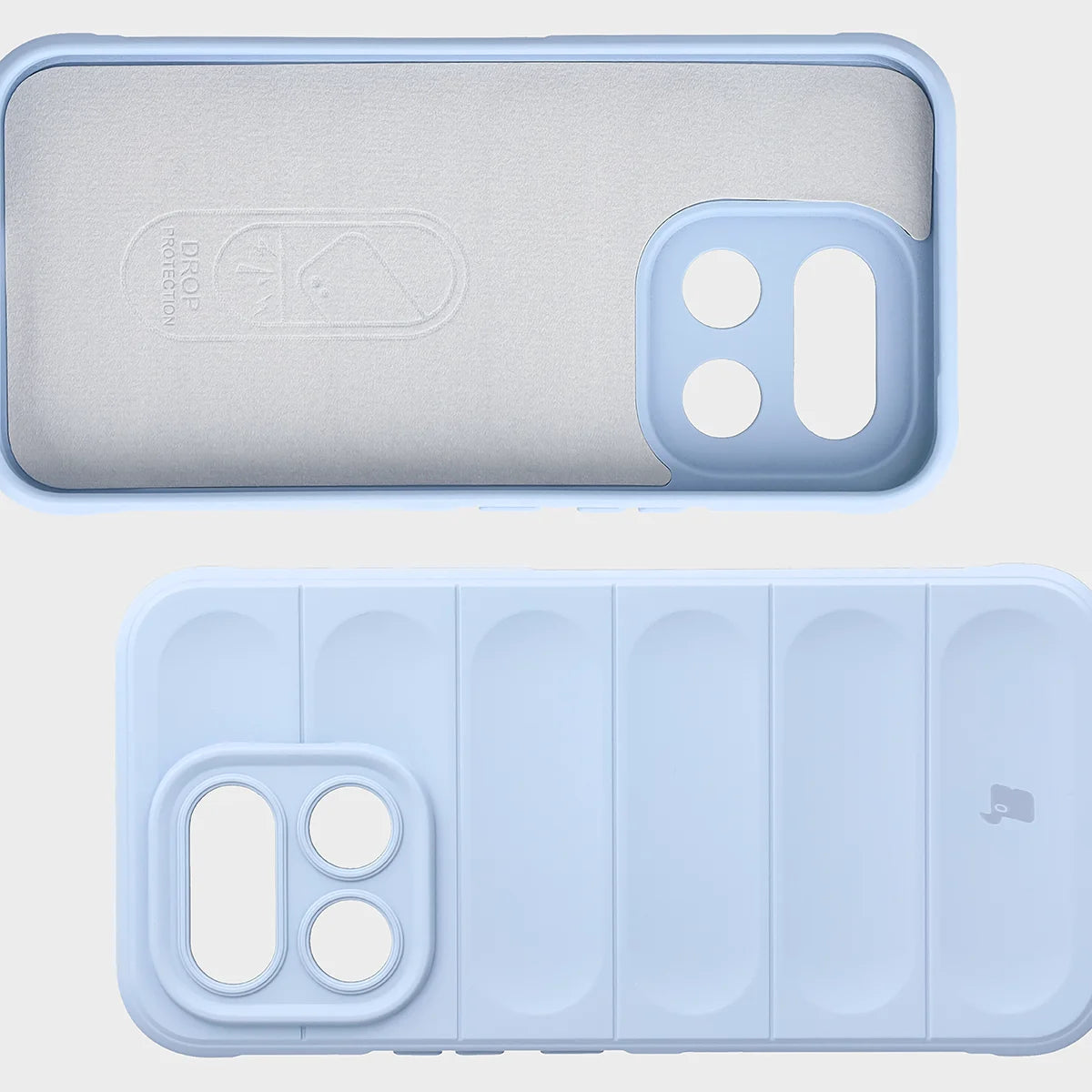 Robuste Handyhülle + gehärtetem Glas für Realme 16 Pro 5G, Bizon Tur Pack, Hellblau