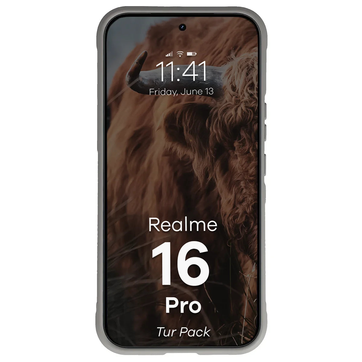 Robuste Handyhülle + gehärtetem Glas für Realme 16 Pro 5G, Bizon Tur Pack, Hellgrau