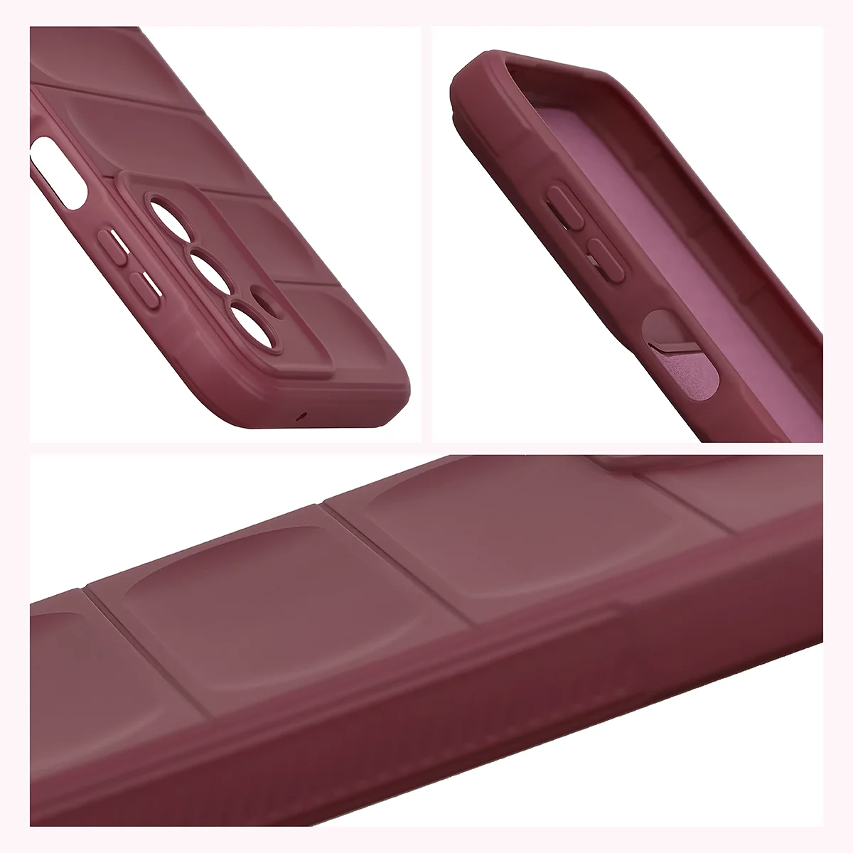 Robuste Handyhülle + gehärtetem Glas für Galaxy A27 5G, Bizon Tur Pack, Burgunderrot