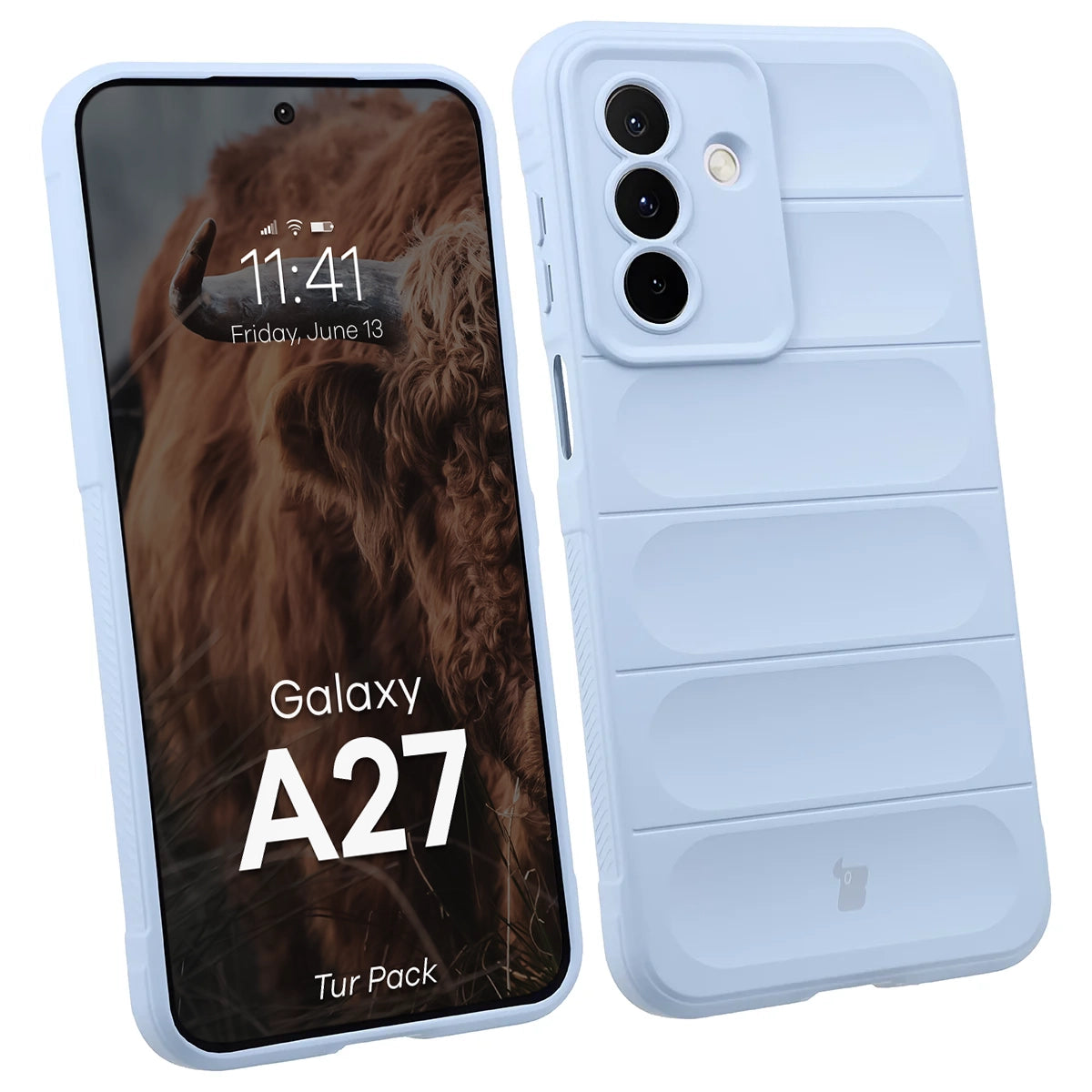 Robuste Handyhülle + gehärtetem Glas für Galaxy A27 5G, Bizon Tur Pack, Hellblau
