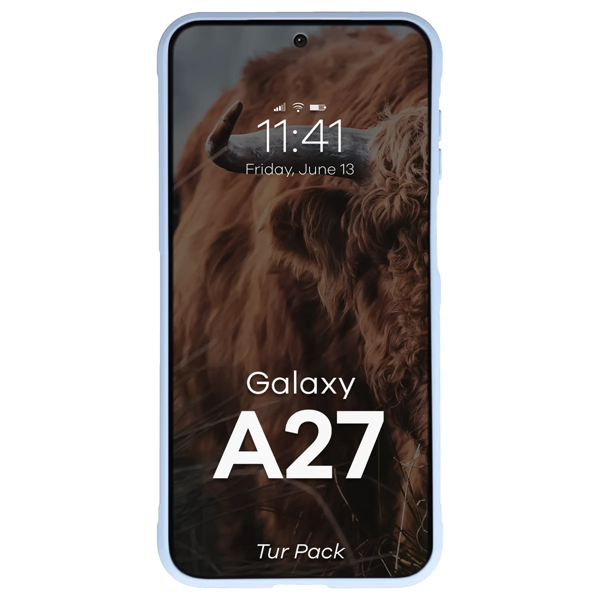 Robuste Handyhülle + gehärtetem Glas für Galaxy A27 5G, Bizon Tur Pack, Hellblau
