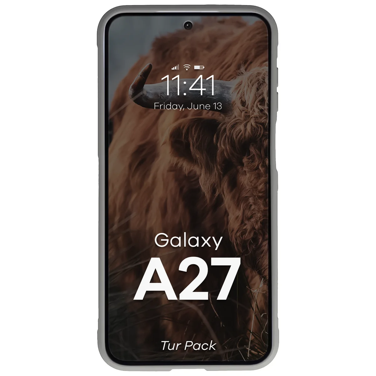 Robuste Handyhülle + gehärtetem Glas für Galaxy A27 5G, Bizon Tur Pack, Hellgrau
