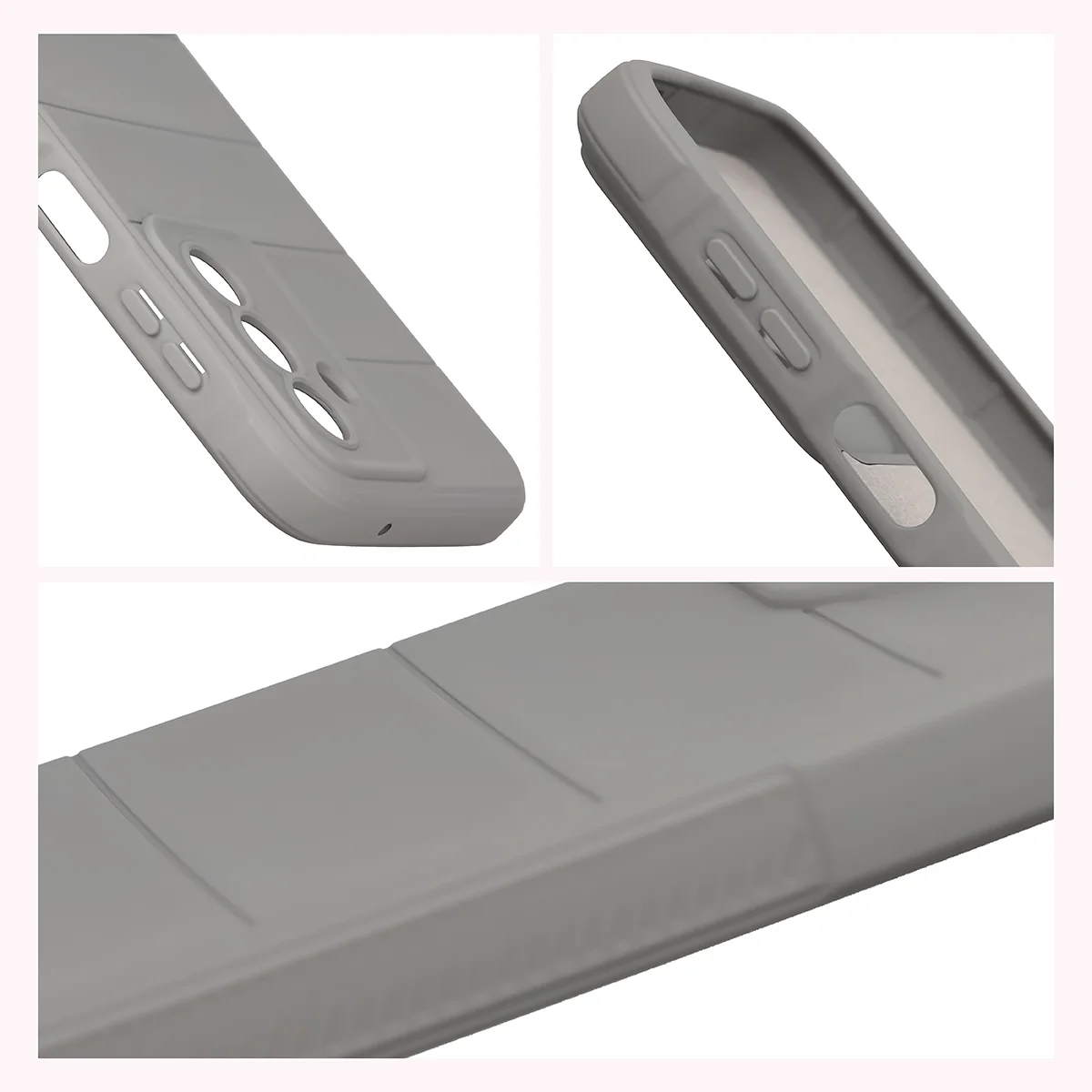 Robuste Handyhülle + gehärtetem Glas für Galaxy A27 5G, Bizon Tur Pack, Hellgrau