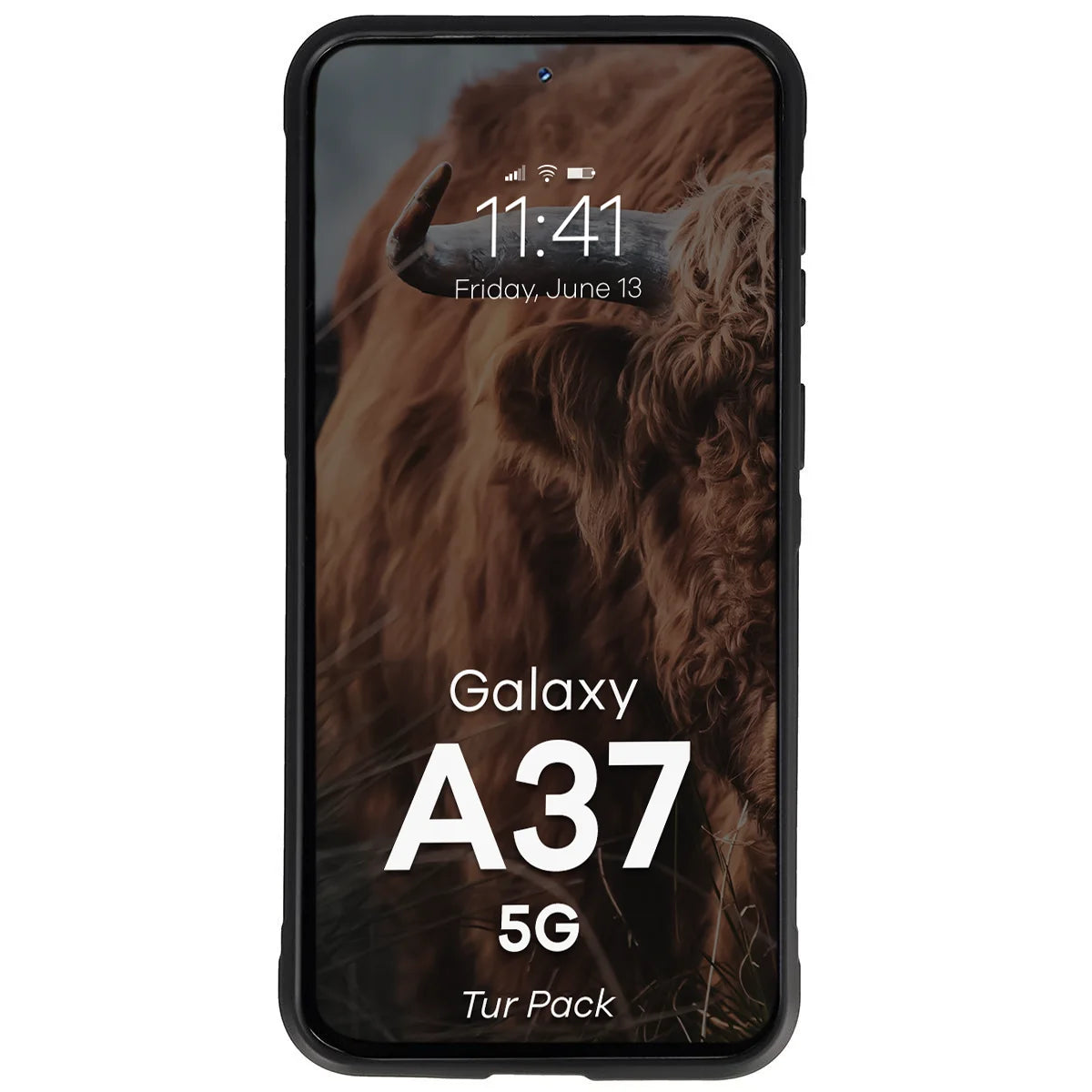 Robuste Handyhülle + gehärtetem Glas für Galaxy A37 5G, Bizon Tur Pack, Schwarz (6/10)