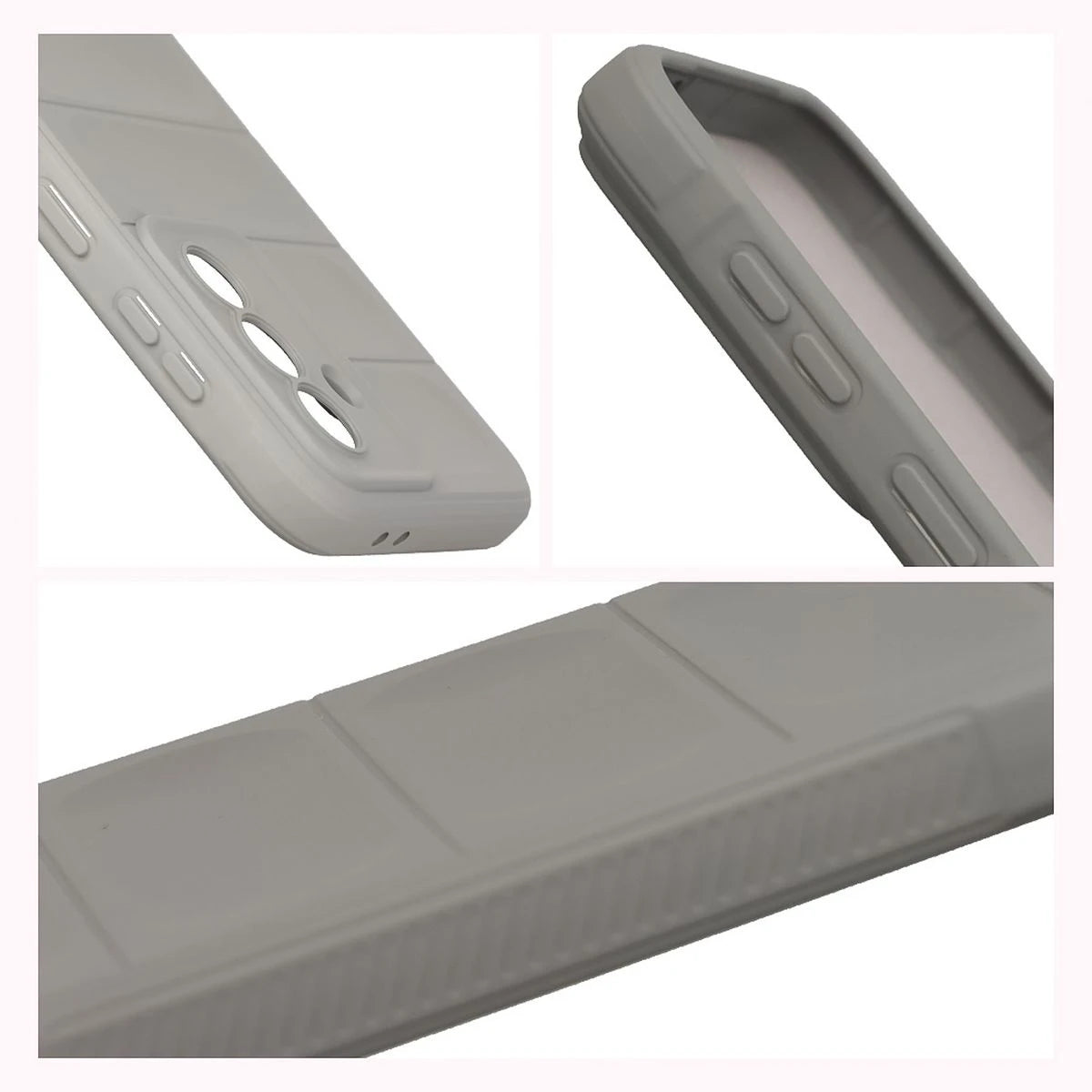 Robuste Handyhülle + gehärtetem Glas für Galaxy A37 5G, Bizon Tur Pack, Hellgrau (8/10)