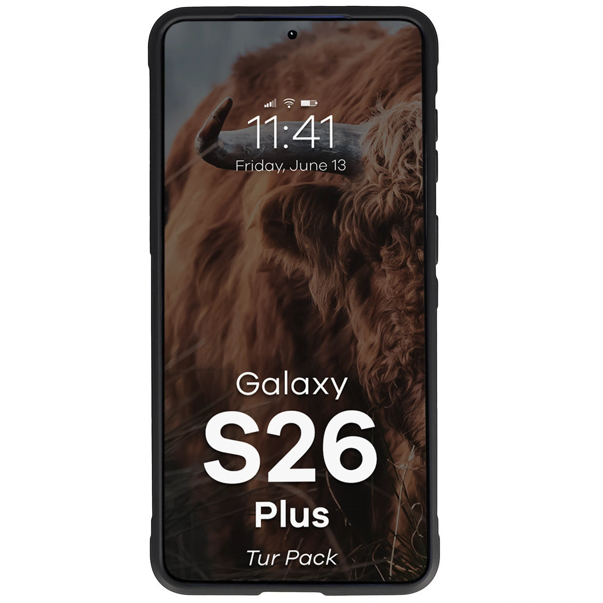 Robuste Handyhülle + gehärtetem Glas für Galaxy S26 Plus, Bizon Tur Pack, Schwarz