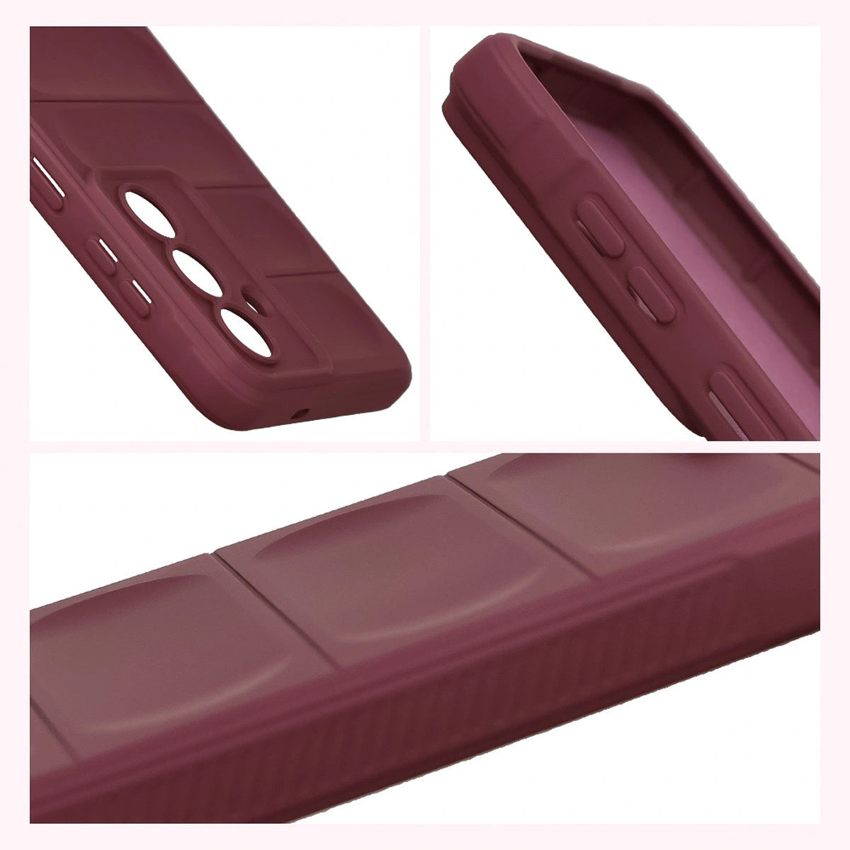 Robuste Handyhülle + gehärtetem Glas für Galaxy S26 Plus, Bizon Tur Pack, Burgunderrot