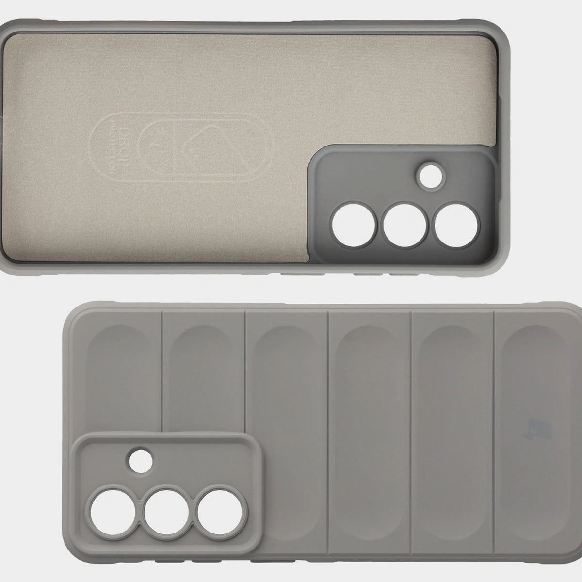 Robuste Handyhülle + gehärtetem Glas für Galaxy S26 Plus, Bizon Tur Pack, Hellgrau