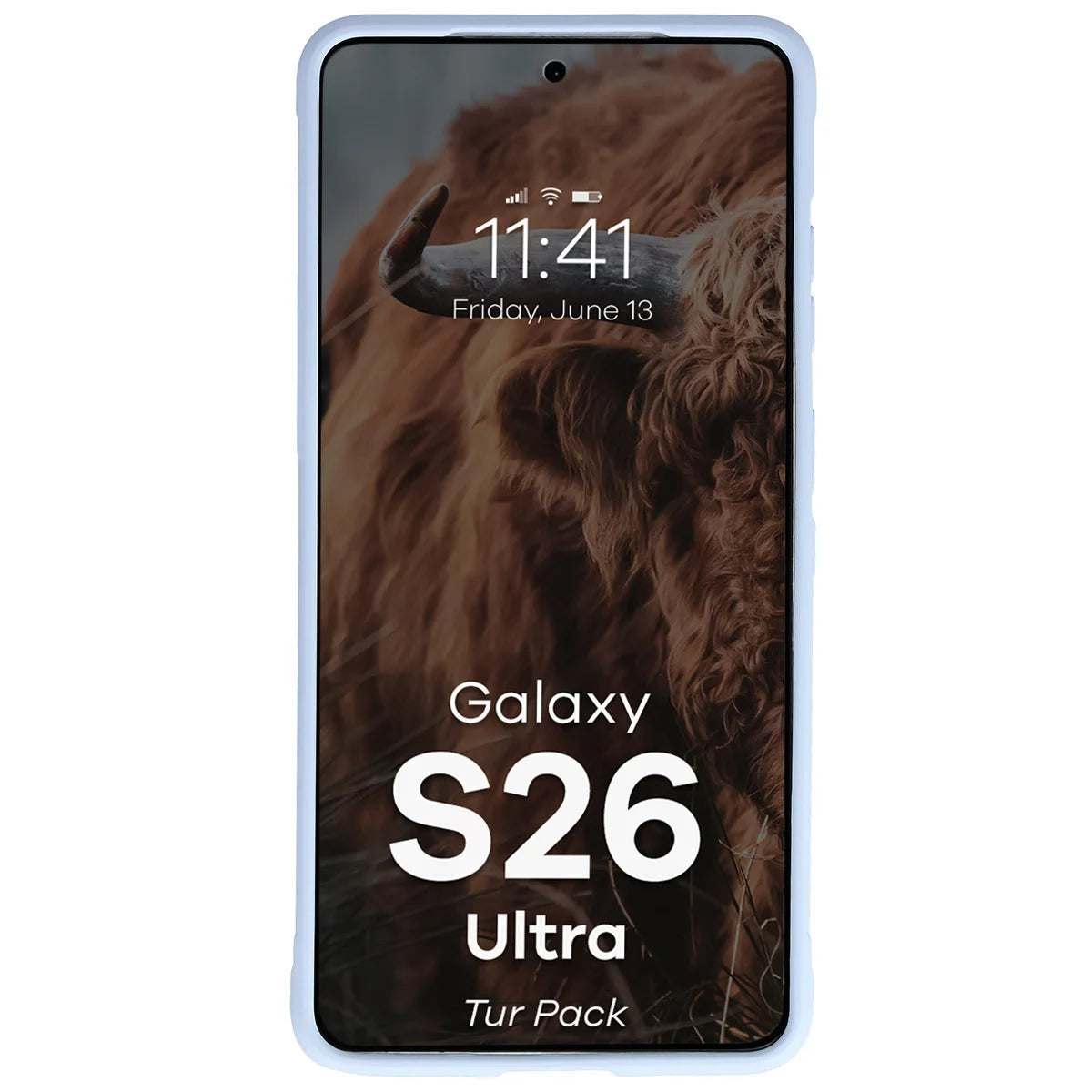 Robuste Handyhülle + gehärtetem Glas für Galaxy S26 Ultra, Bizon Tur Pack, Hellblau