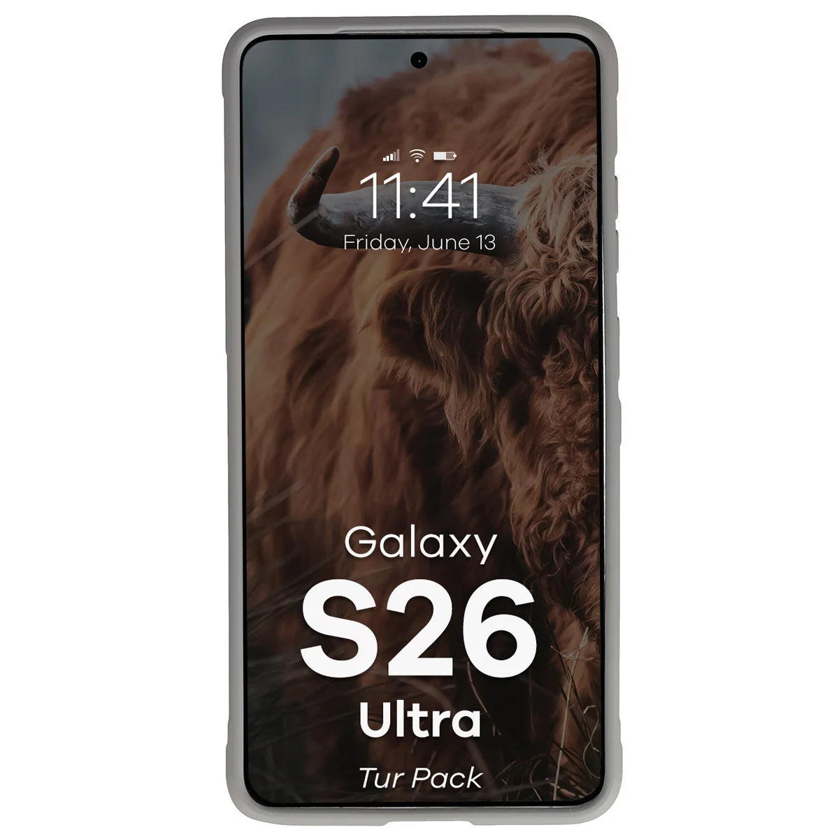 Robuste Handyhülle + gehärtetem Glas für Galaxy S26 Ultra, Bizon Tur Pack, Hellgrau
