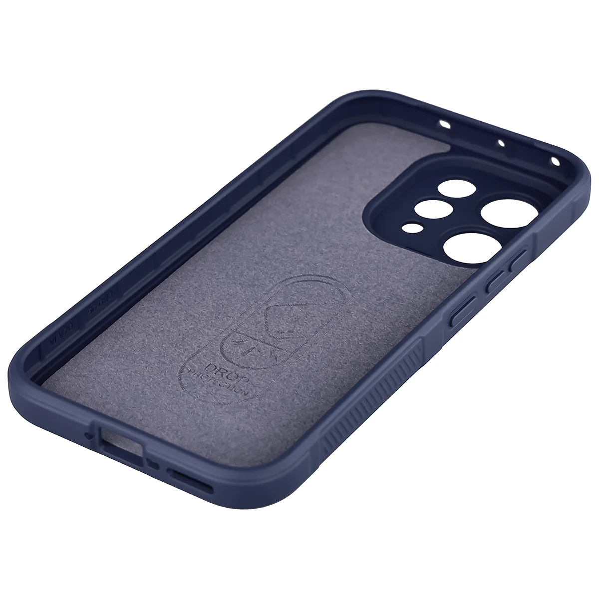 Robuste Handyhülle + gehärtetem Glas für Vivo V70 5G, Bizon Tur Pack, Dunkelblau