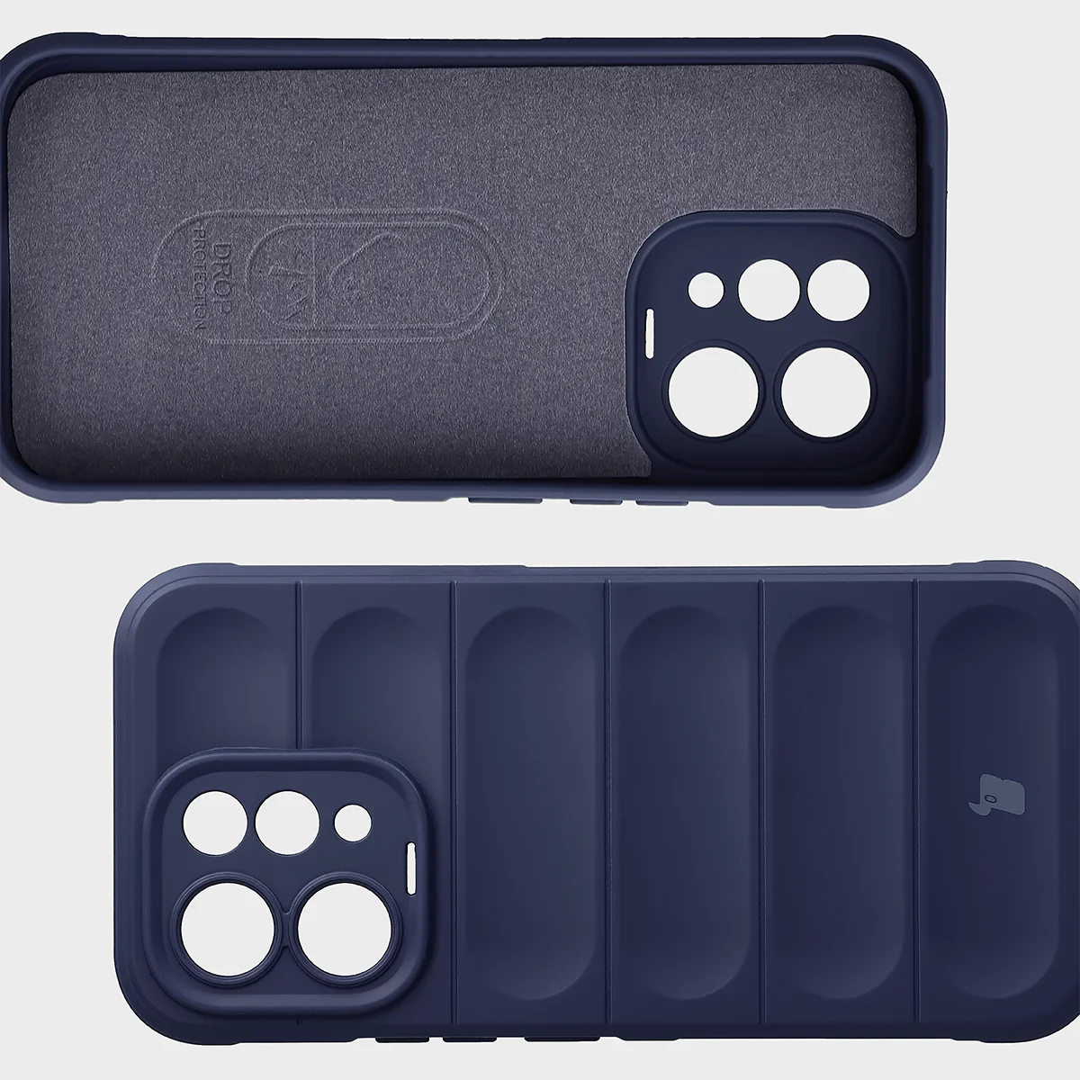 Robuste Handyhülle + gehärtetem Glas für Vivo V70 5G, Bizon Tur Pack, Dunkelblau