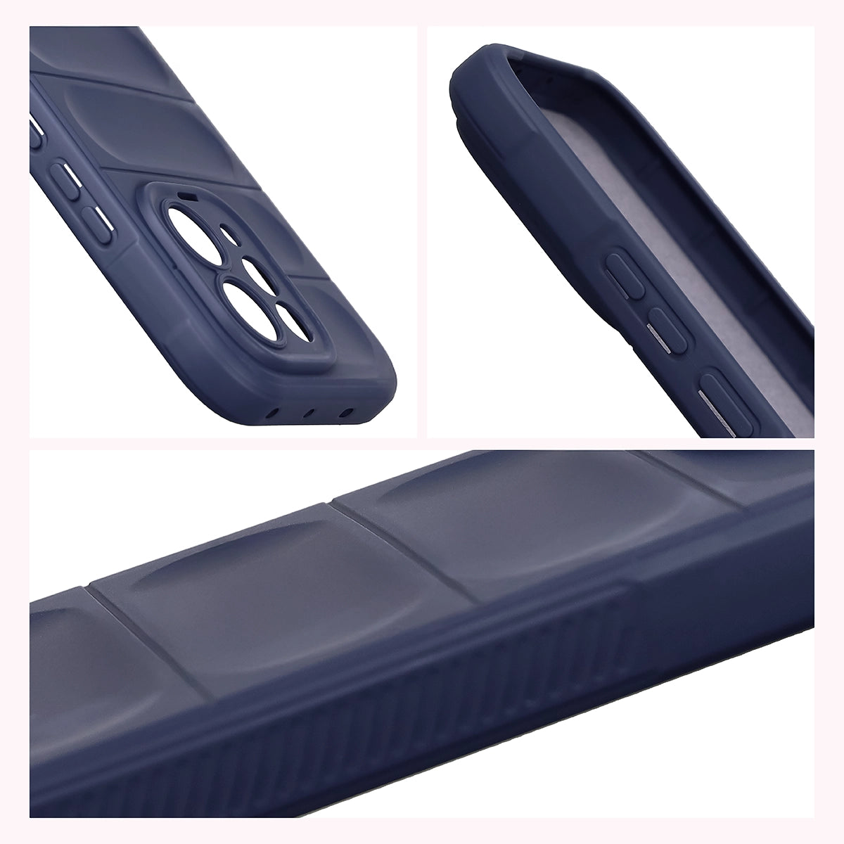 Robuste Handyhülle + gehärtetem Glas für Vivo V70 5G, Bizon Tur Pack, Dunkelblau