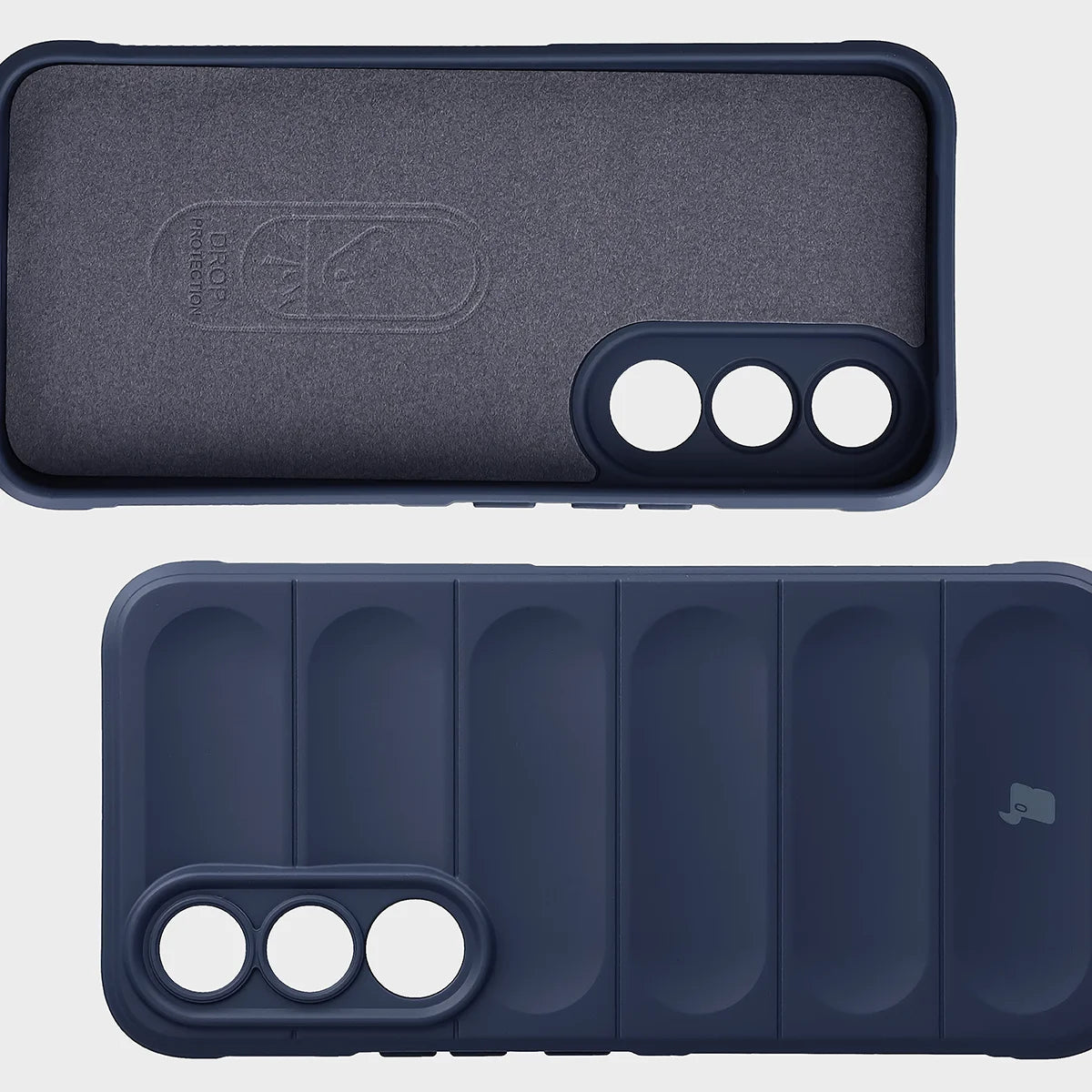 Robuste Handyhülle + gehärtetem Glas für Vivo V70 FE 5G, Bizon Tur Pack, Dunkelblau