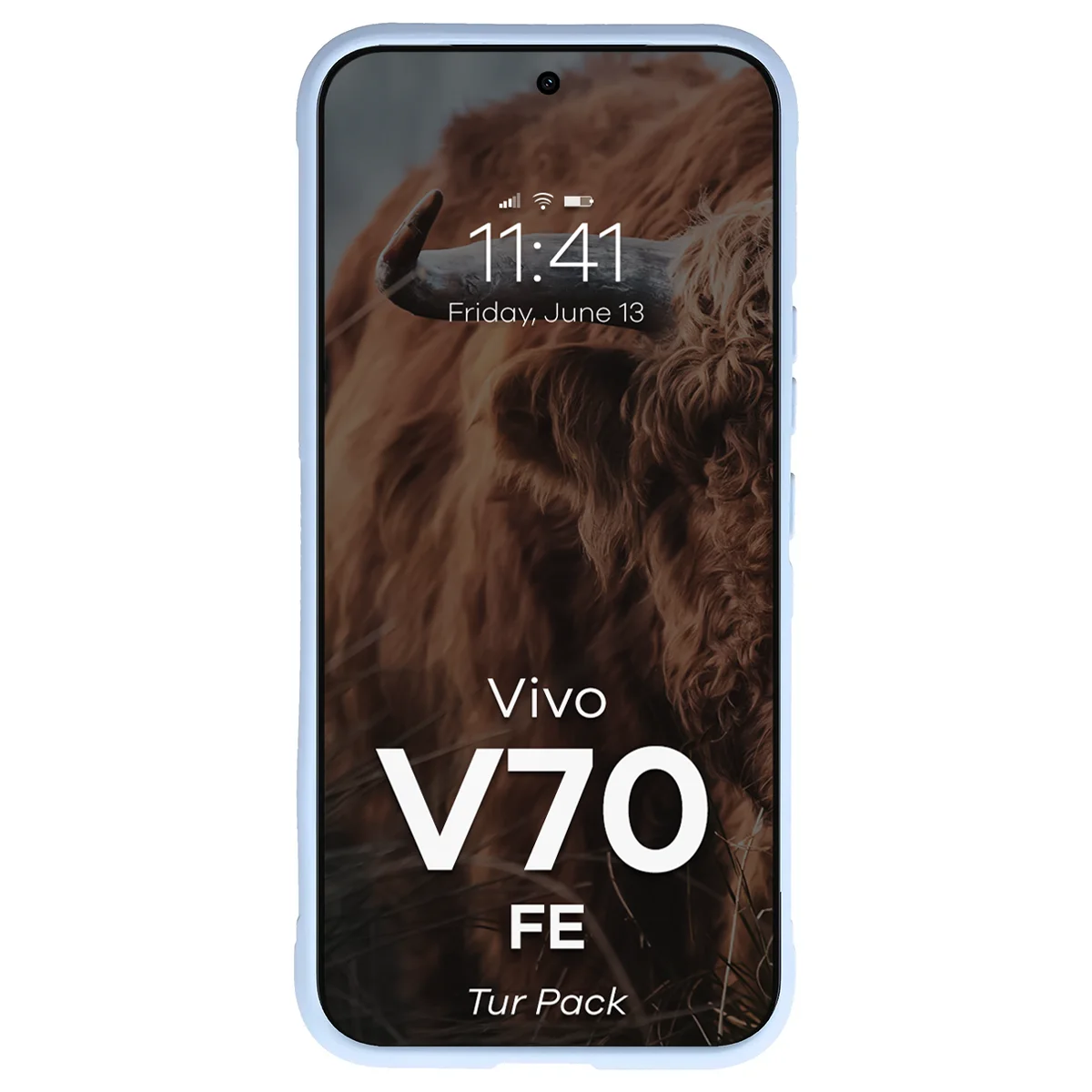 Robuste Handyhülle + gehärtetem Glas für Vivo V70 FE 5G, Bizon Tur Pack, Hellblau