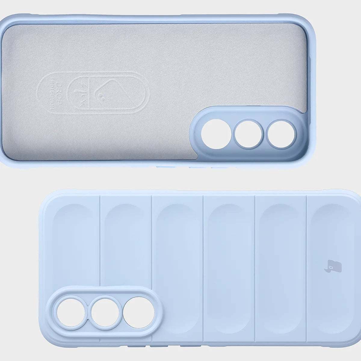 Robuste Handyhülle + gehärtetem Glas für Vivo V70 FE 5G, Bizon Tur Pack, Hellblau