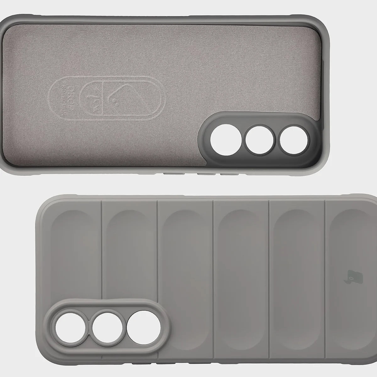 Robuste Handyhülle + gehärtetem Glas für Vivo V70 FE 5G, Bizon Tur Pack, Hellgrau