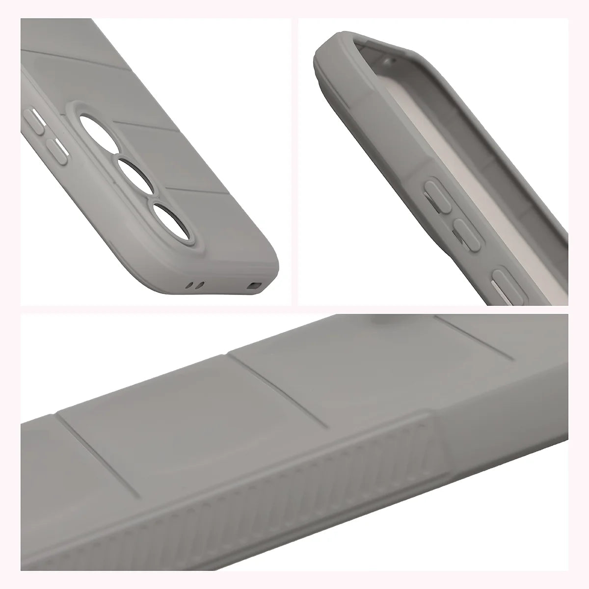 Robuste Handyhülle + gehärtetem Glas für Vivo V70 FE 5G, Bizon Tur Pack, Hellgrau