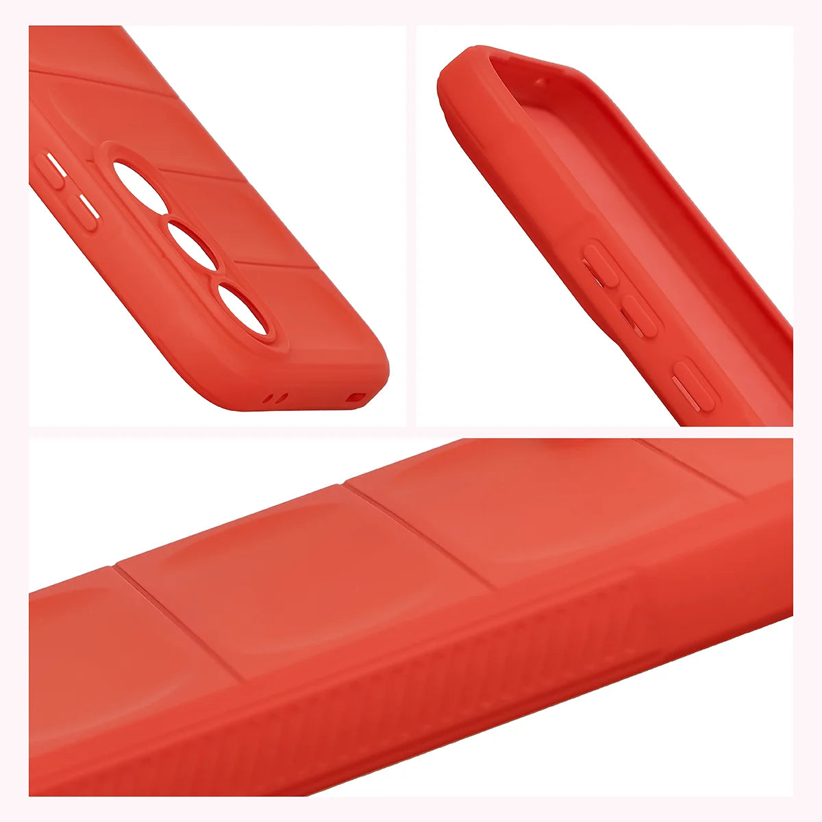 Robuste Handyhülle + gehärtetem Glas für Vivo V70 FE 5G, Bizon Tur Pack, Rot