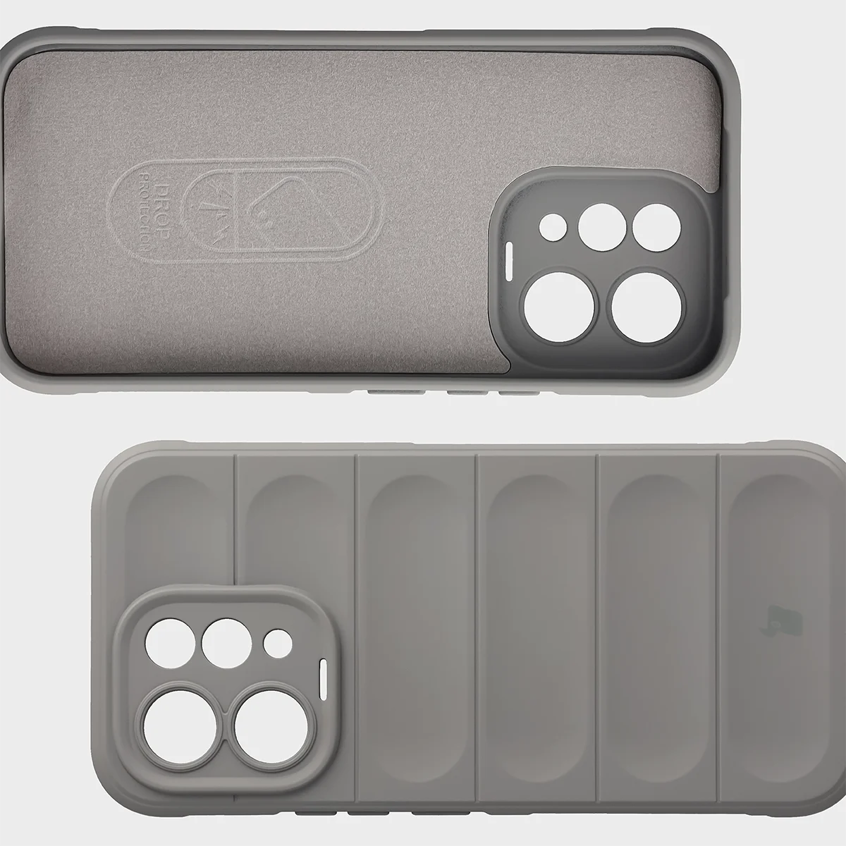 Robuste Handyhülle + gehärtetem Glas für Vivo V70 5G, Bizon Tur Pack, Hellgrau