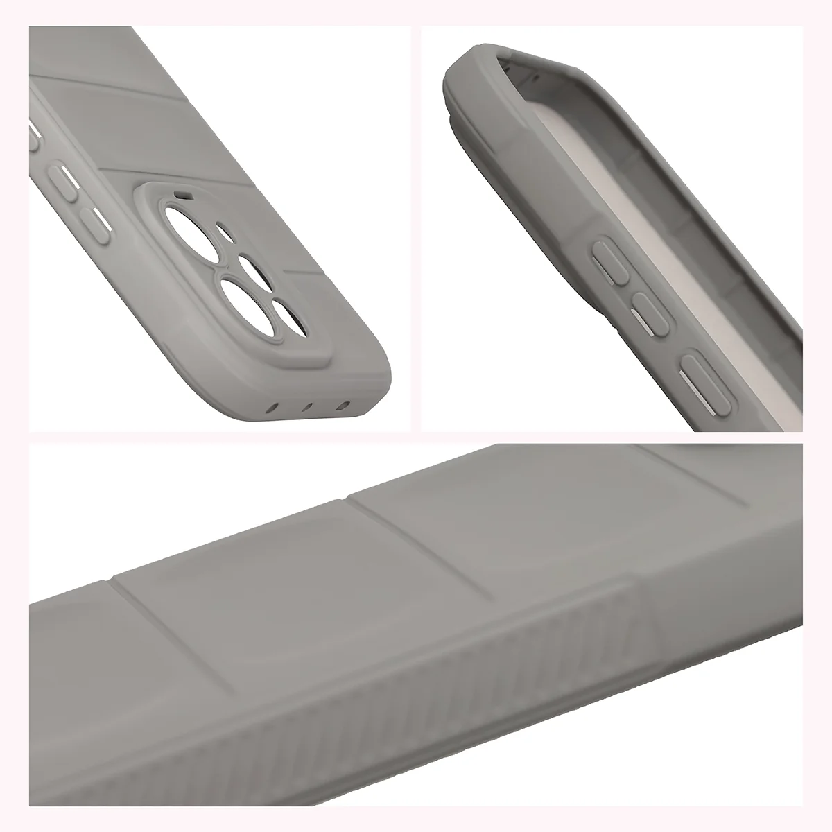 Robuste Handyhülle + gehärtetem Glas für Vivo V70 5G, Bizon Tur Pack, Hellgrau