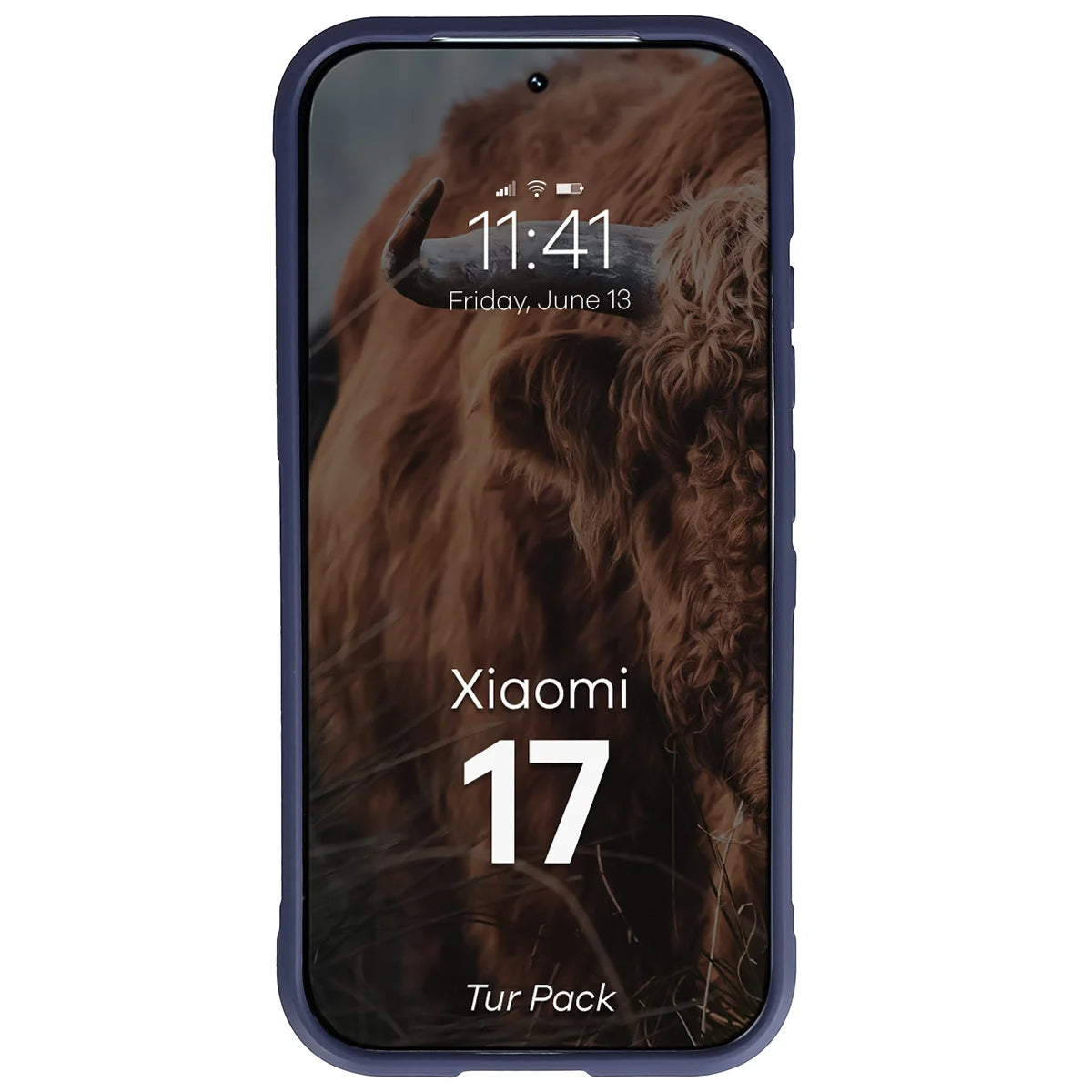 Robuste Handyhülle + gehärtetem Glas für Xiaomi 17, Bizon Tur Pack, Dunkelblau