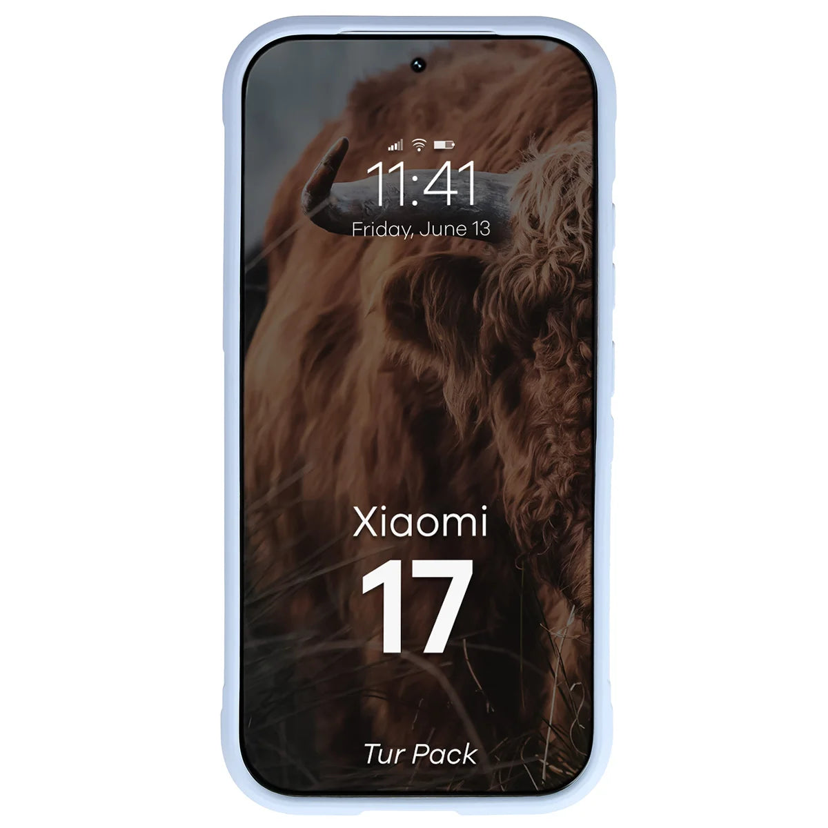 Robuste Handyhülle + gehärtetem Glas für Xiaomi 17, Bizon Tur Pack, Hellblau