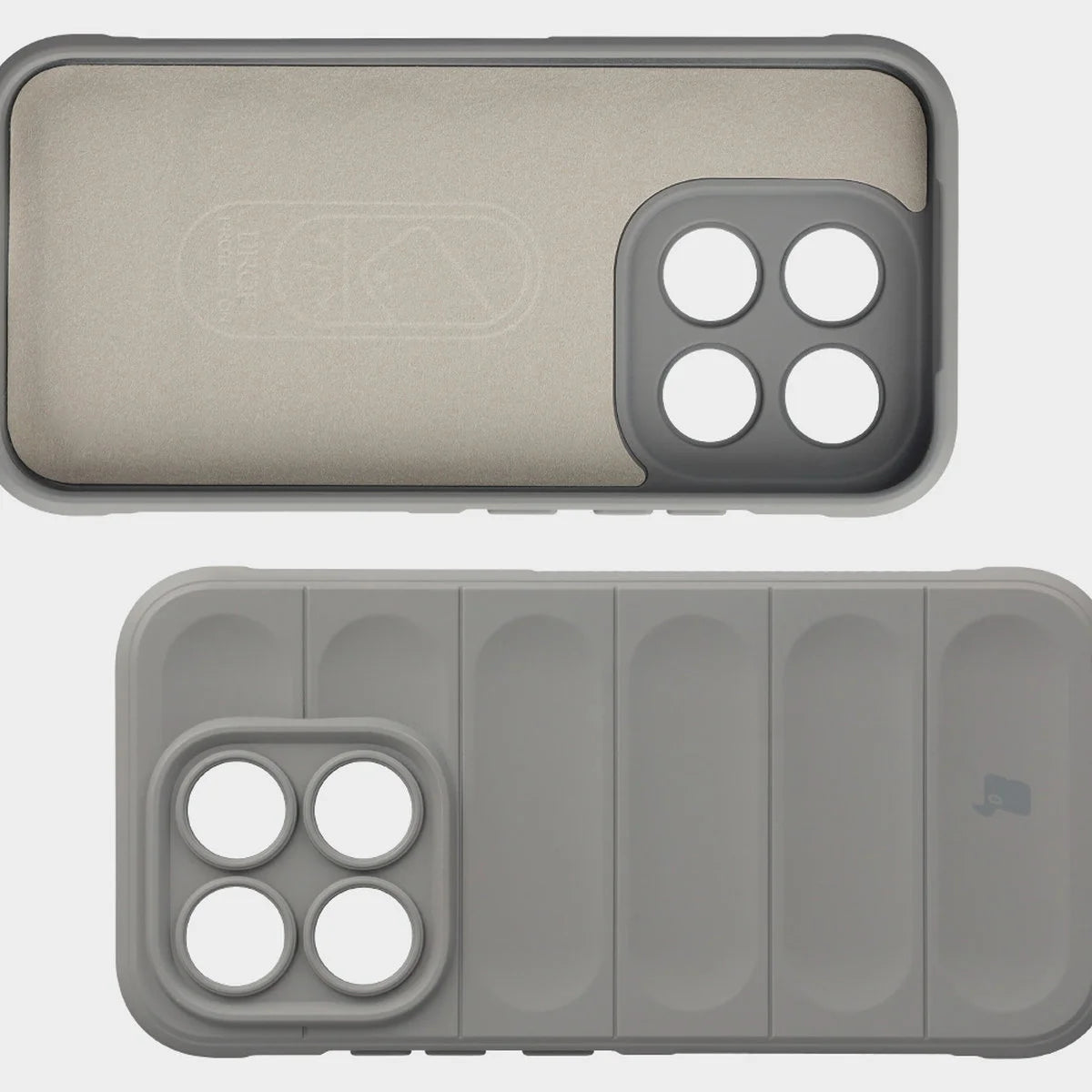 Robuste Handyhülle + gehärtetem Glas für Xiaomi 17, Bizon Tur Pack, Hellgrau