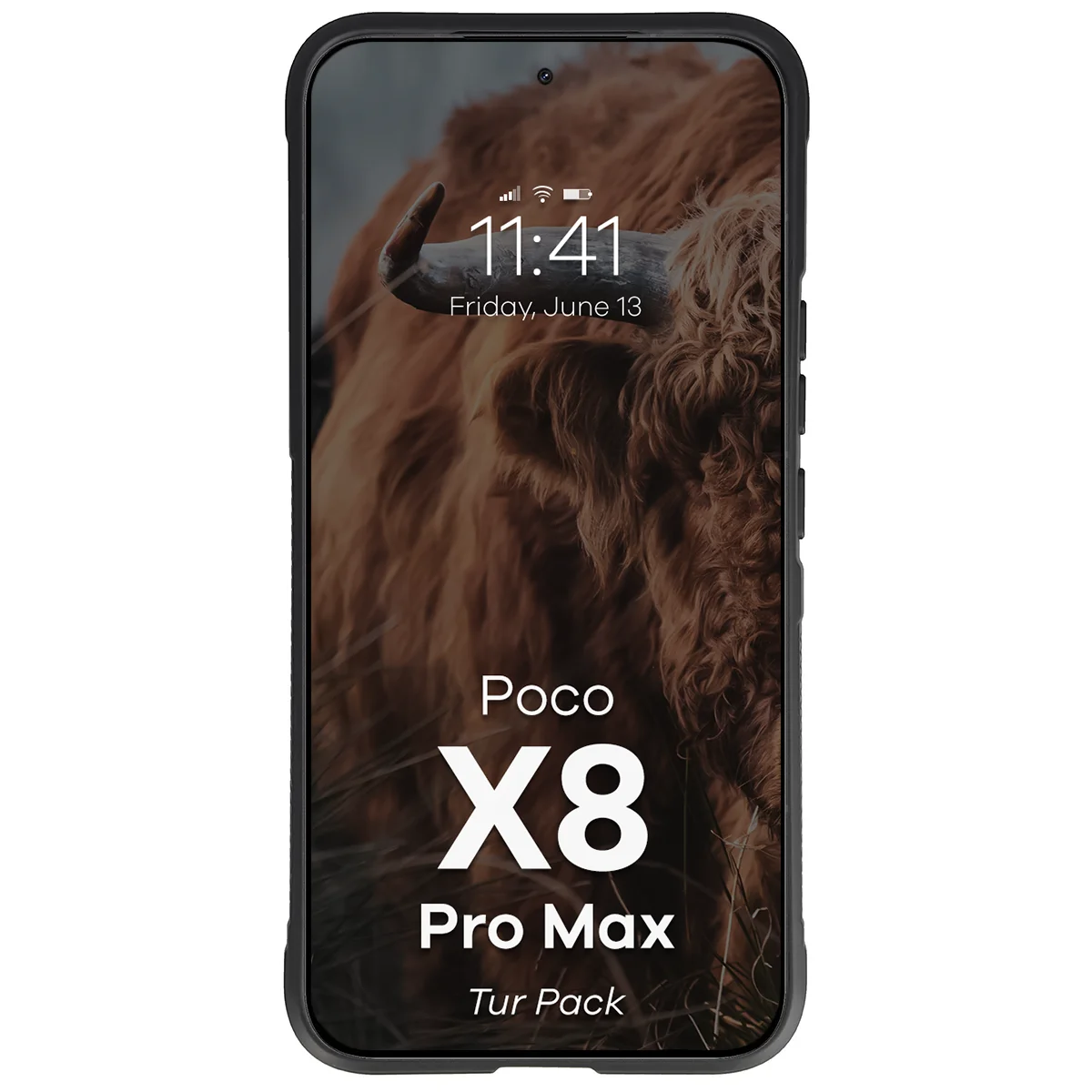 Robuste Handyhülle + gehärtetem Glas für Xiaomi POCO X8 Pro Max, Bizon Tur Pack, Schwarz