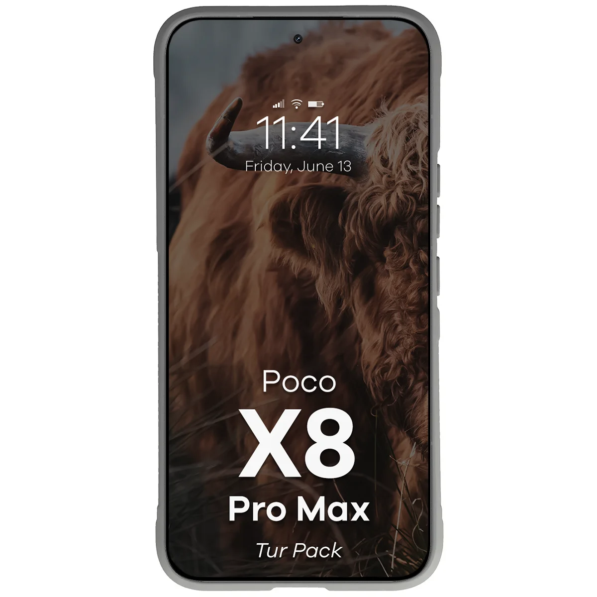 Robuste Handyhülle + gehärtetem Glas für Xiaomi POCO X8 Pro Max, Bizon Tur Pack, Hellgrau