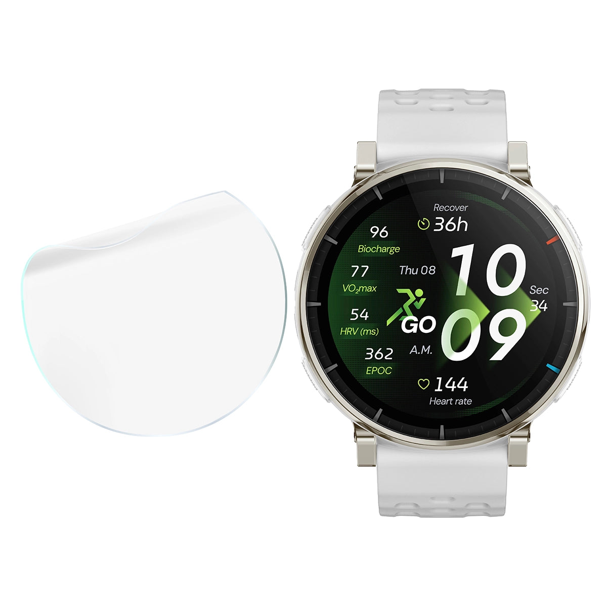 Schutzfolie für den Bildschirm für Amazfit Active 3 Premium, Bizon Watch HydroFlex, 3 Stück (4/5)