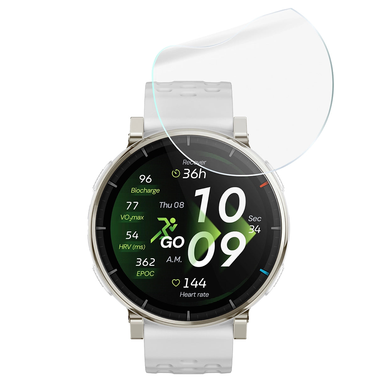 Schutzfolie für den Bildschirm für Amazfit Active 3 Premium, Bizon Watch HydroFlex, 3 Stück (5/5)