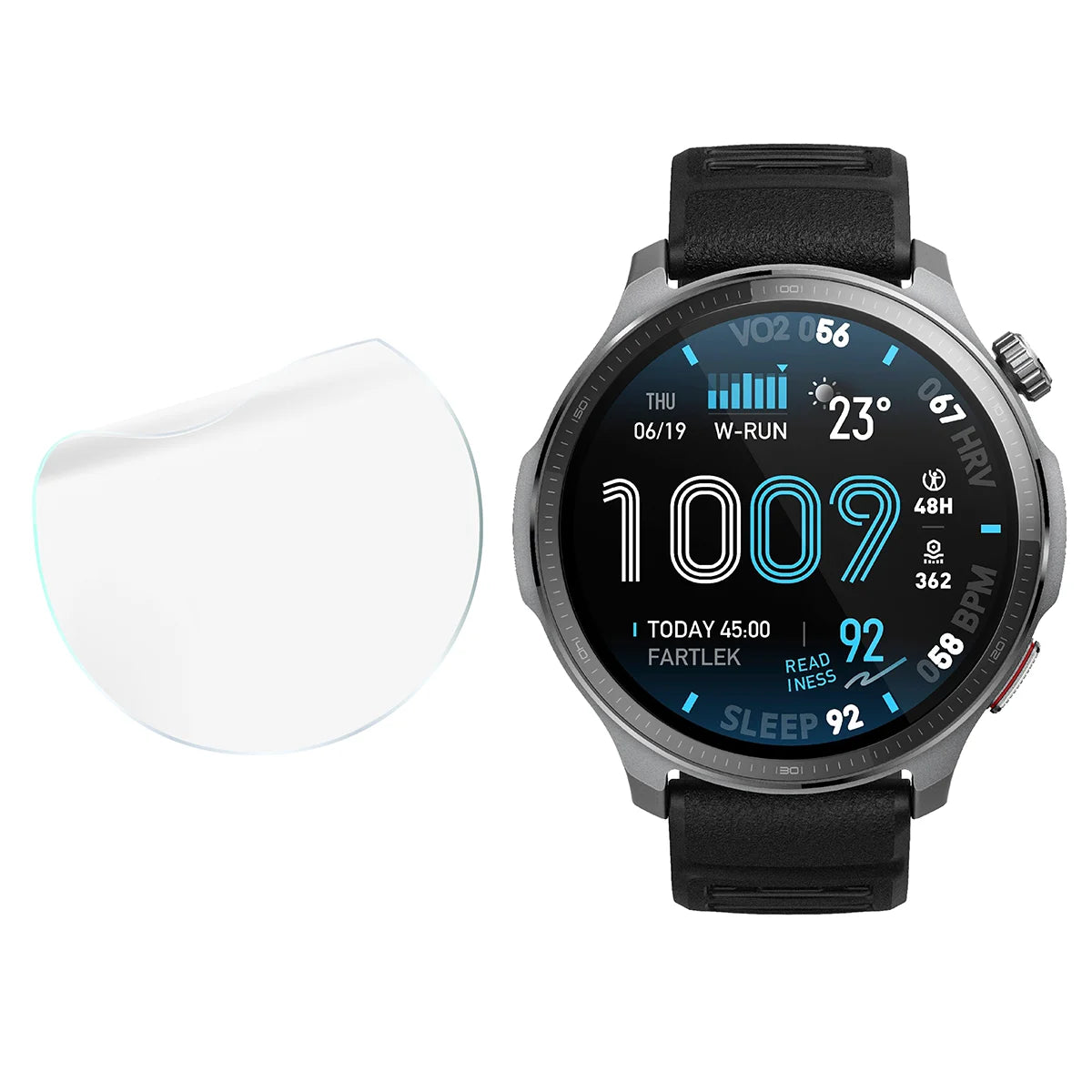 Schutzfolie für den Bildschirm für Amazfit Balance 2 XT, Bizon Watch HydroFlex, 3 Stück (4/5)