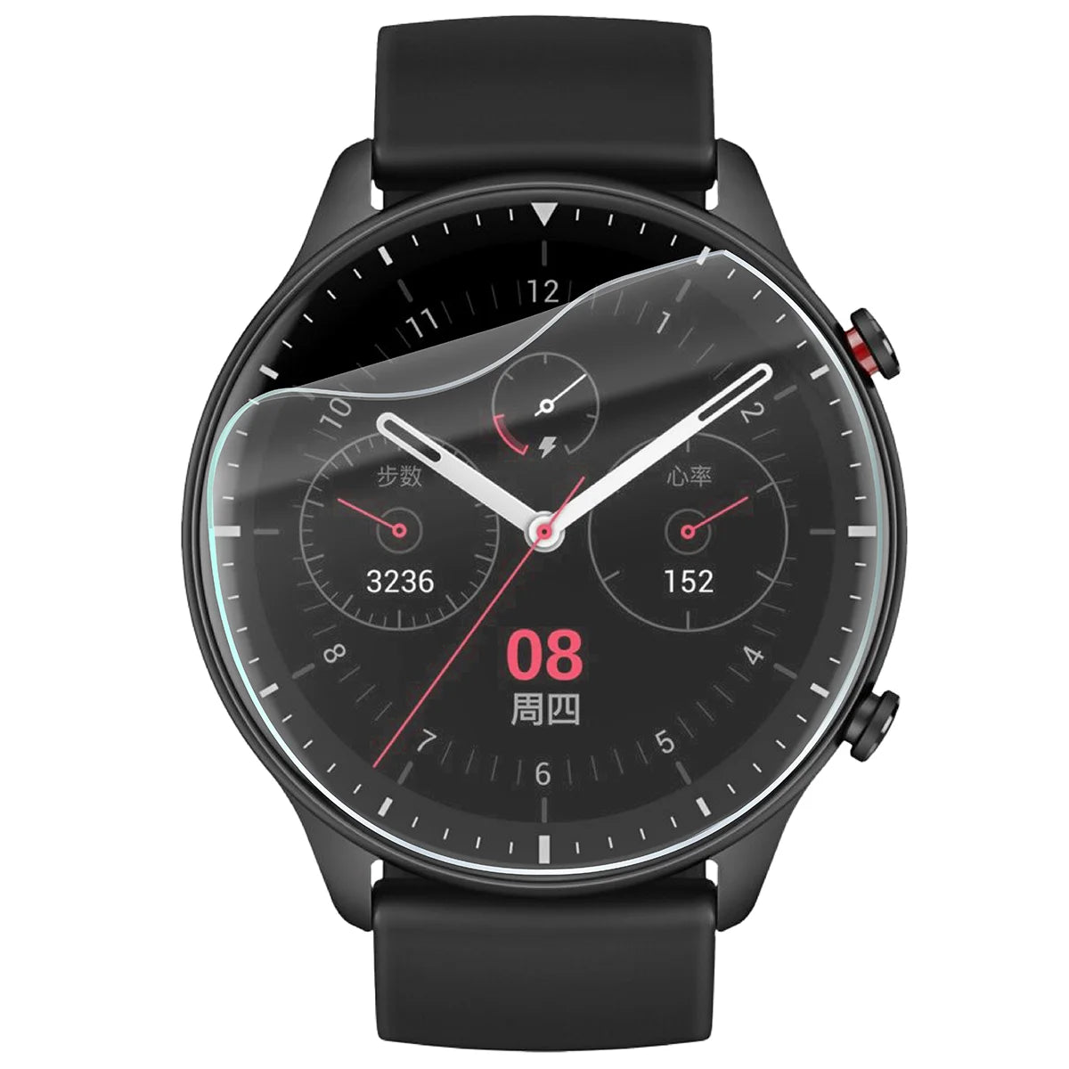 Schutzfolie für den Bildschirm für Amazfit GTR 2, Bizon Watch HydroFlex, 3 Stück (2/5)