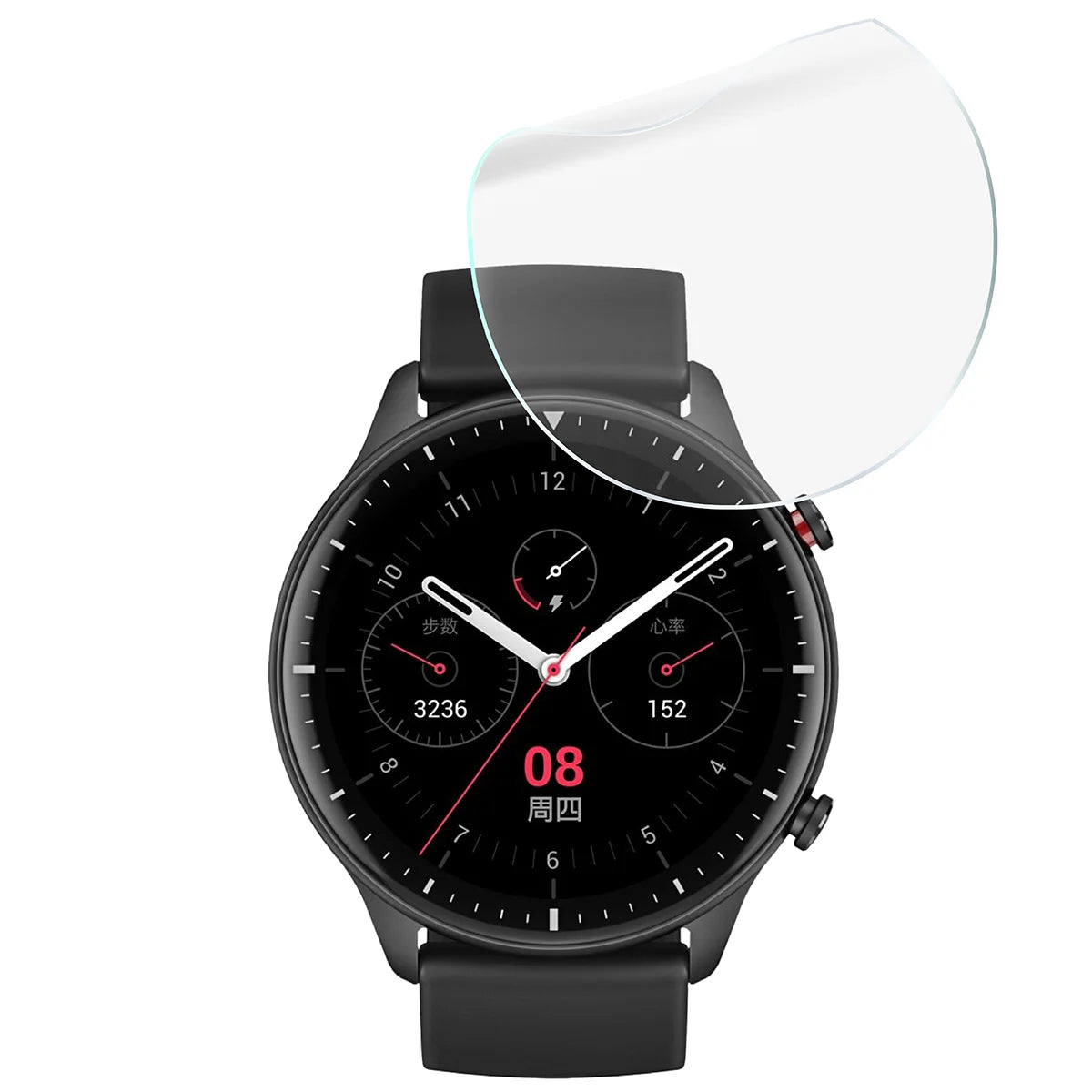 Schutzfolie für den Bildschirm für Amazfit GTR 2, Bizon Watch HydroFlex, 3 Stück (5/5)