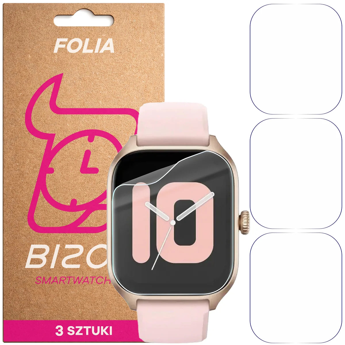 Schutzfolie für den Bildschirm für Amazfit GTS 4, Bizon Watch HydroFlex, 3 Stück