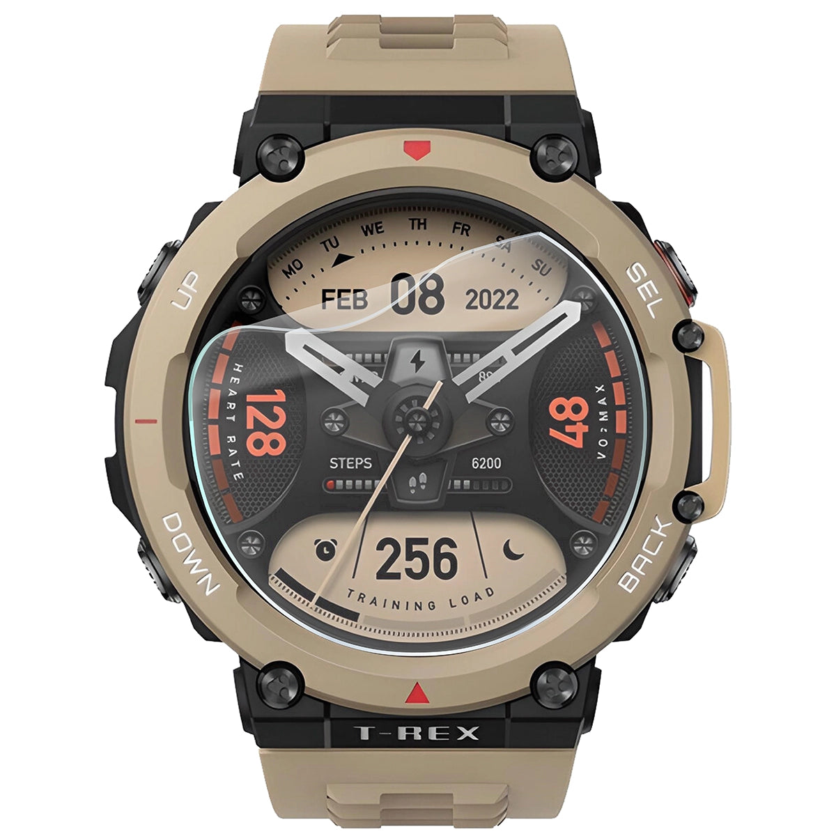 Schutzfolie für den Bildschirm für Amazfit T-Rex 2, Bizon Watch HydroFlex, 3 Stück