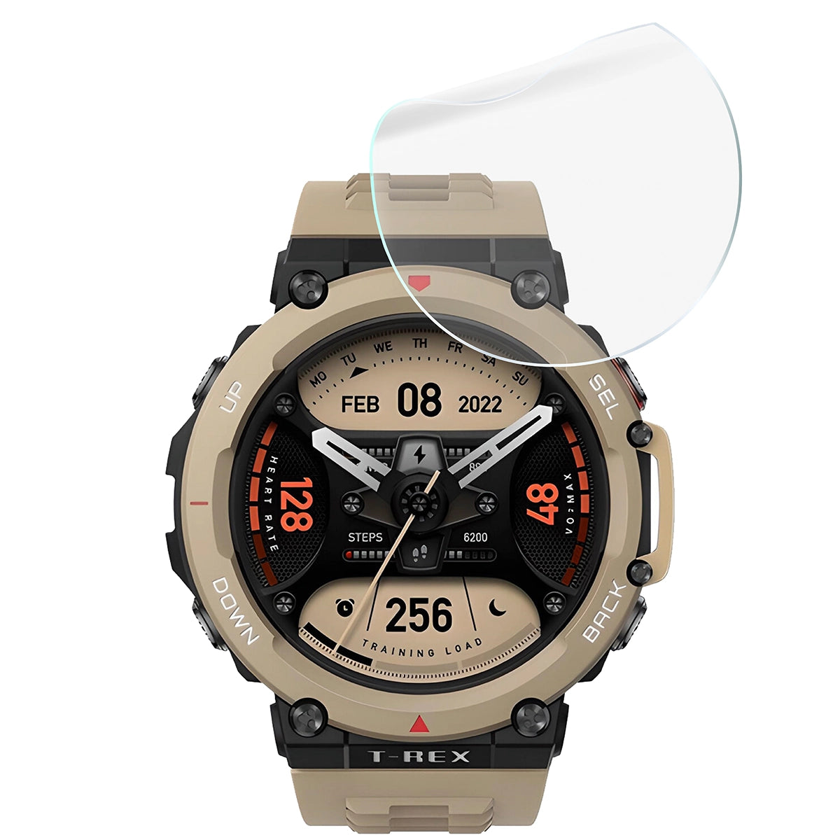Schutzfolie für den Bildschirm für Amazfit T-Rex 2, Bizon Watch HydroFlex, 3 Stück