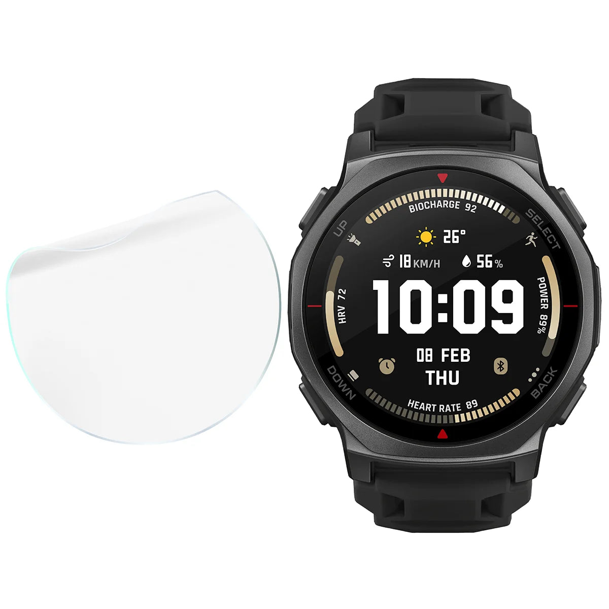 Schutzfolie für den Bildschirm für Amazfit T-Rex 3 Pro 44 mm, Bizon Watch HydroFlex, 3 Stück