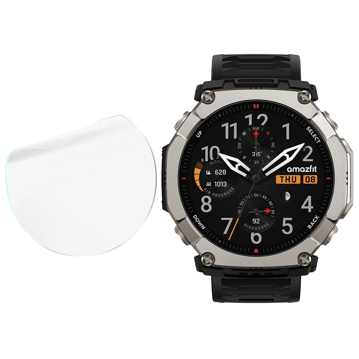 Schutzfolie für den Bildschirm für Amazfit T-Rex Ultra 2, Bizon Watch HydroFlex, 3 Stück