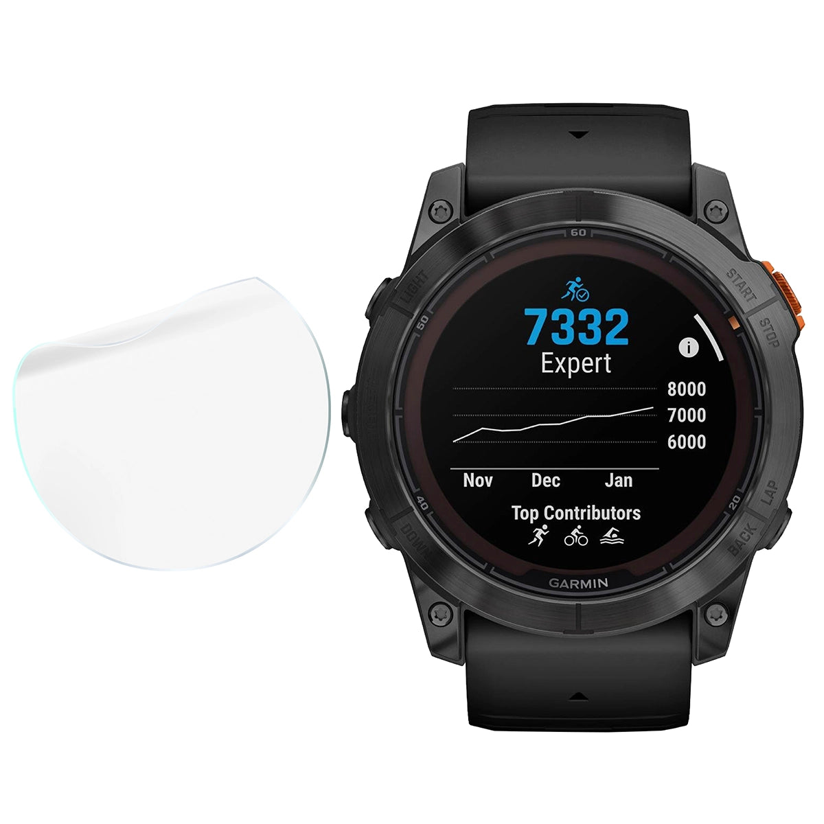 Schutzfolie für den Bildschirm für Garmin Fenix 7X Pro, Bizon Watch HydroFlex, 3 Stück