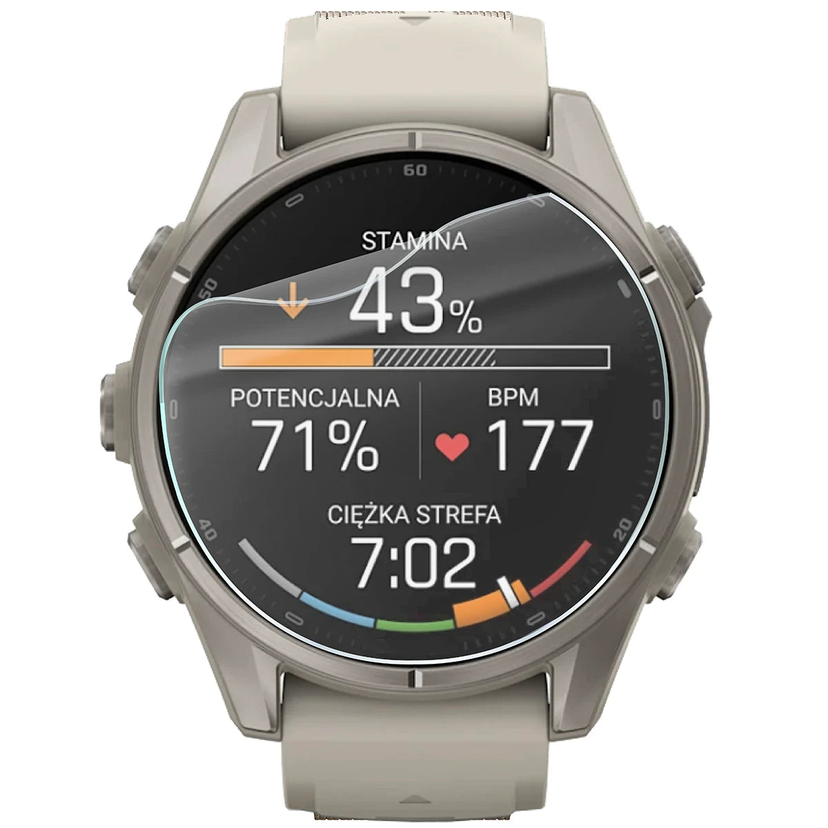 Schutzfolie für den Bildschirm für Garmin Fenix 9 (43 mm), Bizon Watch HydroFlex, 3 Stück (2/5)