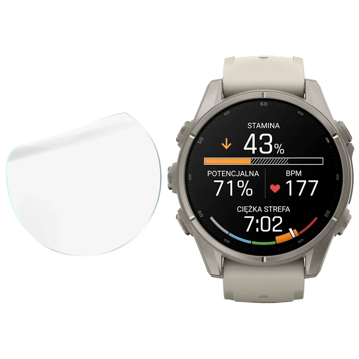 Schutzfolie für den Bildschirm für Garmin Fenix 9 (43 mm), Bizon Watch HydroFlex, 3 Stück (4/5)