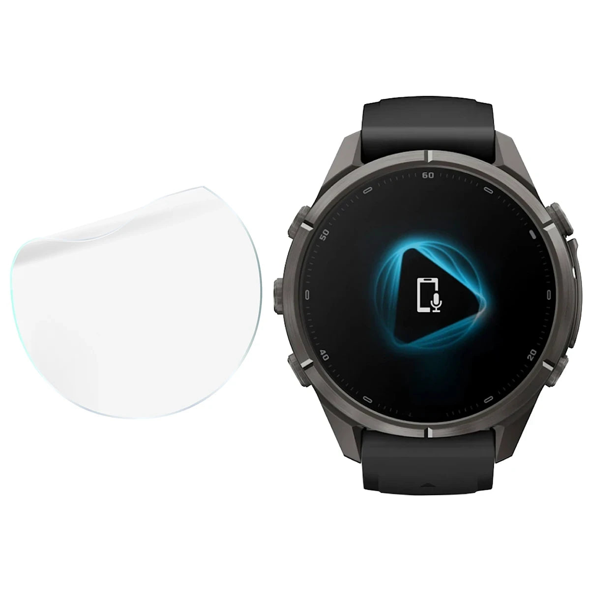 Schutzfolie für den Bildschirm für Garmin Fenix 9 Pro (43 mm), Bizon Watch HydroFlex, 3 Stück (4/5)