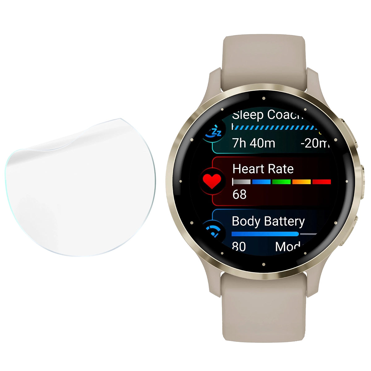 Schutzfolie für den Bildschirm für Garmin Venu 3S, Bizon Watch HydroFlex, 3 Stück
